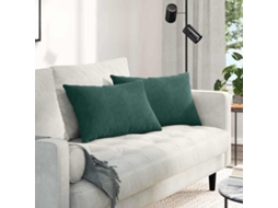 Vidaxl Travesseiros De Sofá 2 Pcs Verde-escuro 60 X 40 Cm