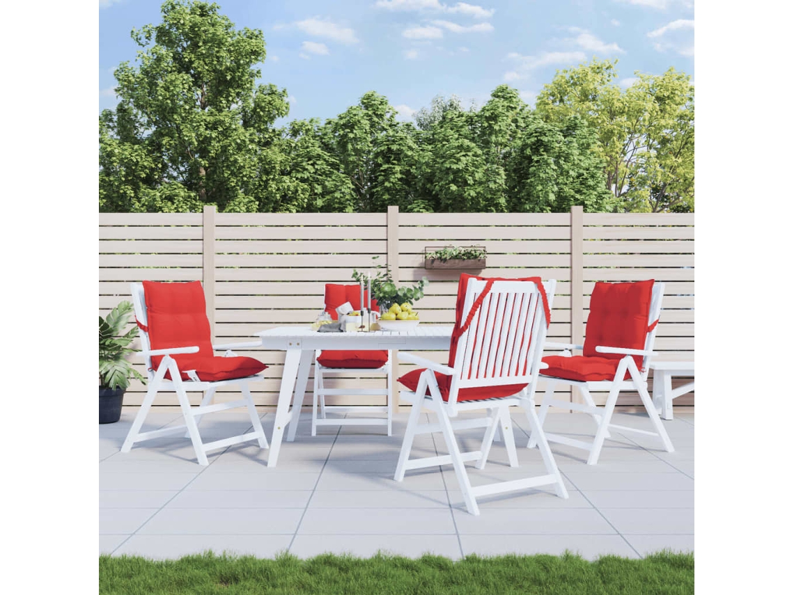 Almofadões Cadeira Encosto Baixo 4 Pcs Tecido Oxford Vermelho Dkd Home Decor