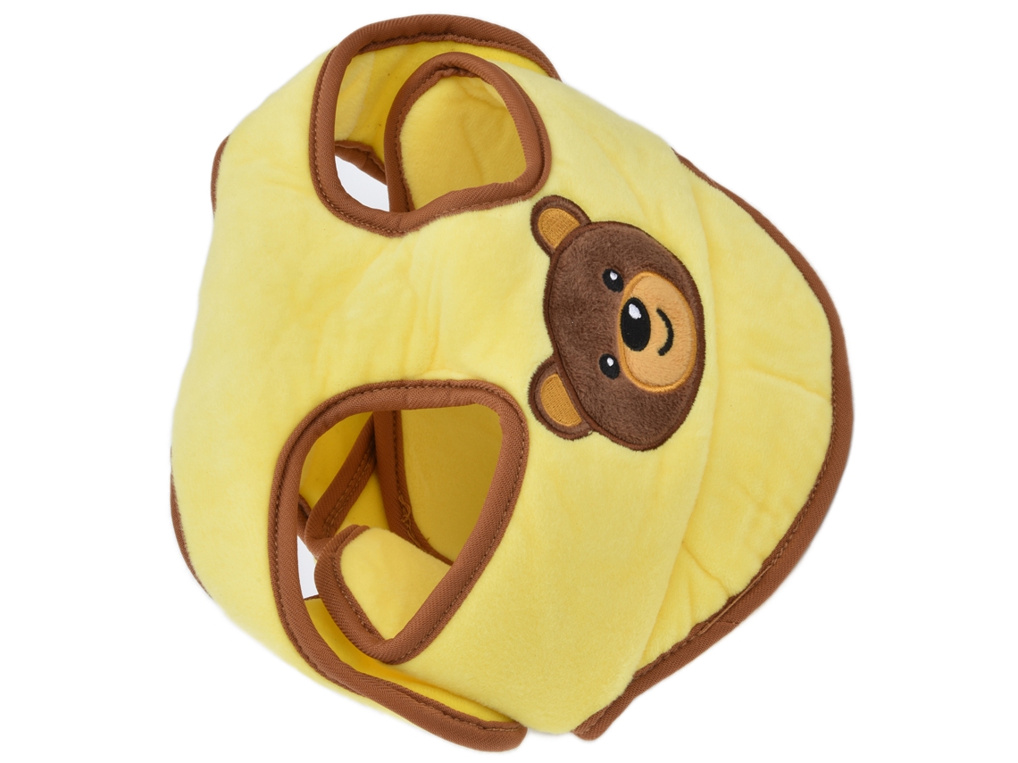 Primerox capacete de Segurança Bebê Algodão Ajustável Respirável Padrão de Desenho Animado Amarelo
