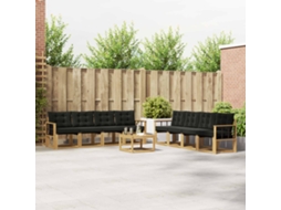 Vidaxl Conjunto De Sofás Para Exterior 9 Unid. Branco E Preto