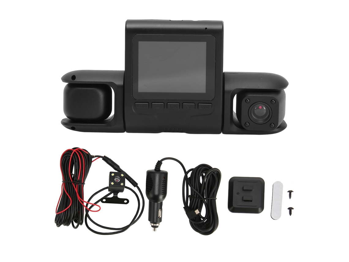 Camera de Carro 3 Lentes 170° Ângulo 5mp Frontal Traseira Monitor Estacionamento