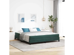Vidaxl Cama Box Com Colchão Verde Escuro 180 X 200 Cm Tecido
