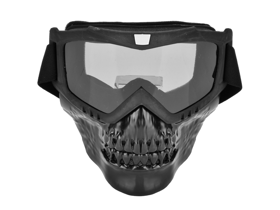 Óculos de Proteção para Capacete de Motociclista Skull com Máscara Facial Cinza