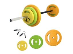 Conjunto Halteres Ferro Fundido 20 Kg Tubo Conexão Multicolor