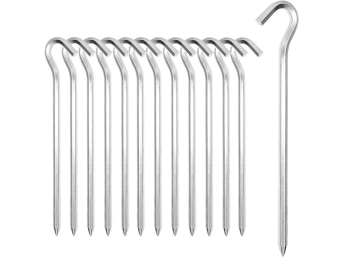Conjunto de 14 Estacas de Alumínio para Barraca com Ganchos 18 cm AQUAFORGE