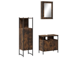 Bathroom Furniture Set, Bathroom Furniture Sets Vidaxl Marrom Madeira Processada (n/a)