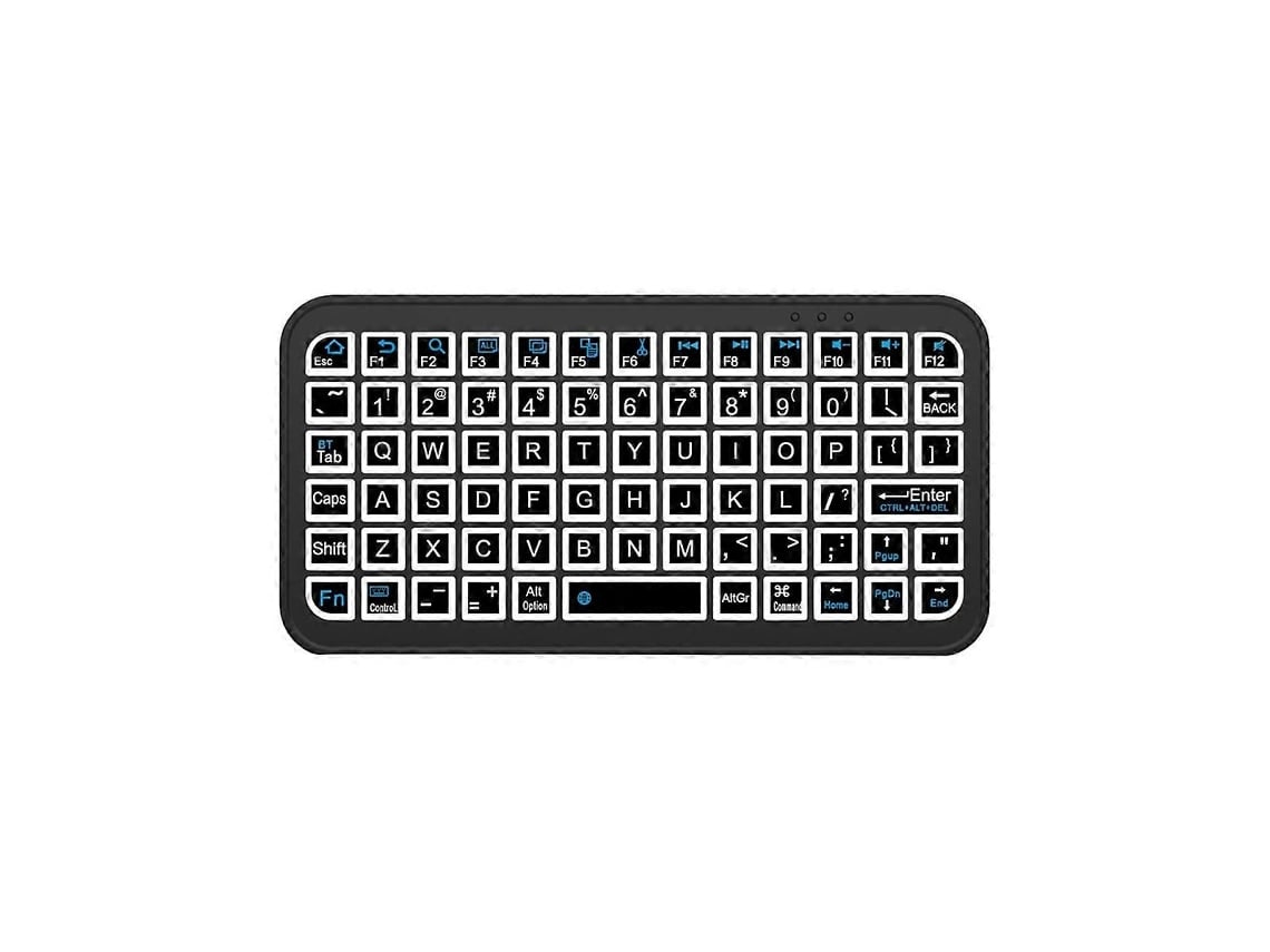 Mini Teclado Sem Fio Bluetooth 5.2 De 5 Polegadas Com Luz De Fundo De 7 Cores, Recarregável, Para Pc, Android Tv Box VONKELIOS