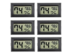 Kit Com 6 Mini Higrômetros Para Ambientes Internos, Medidores De Umidade, Termômetros Digitais E Higrômetros Compatíveis Com Estufas E Jardins.