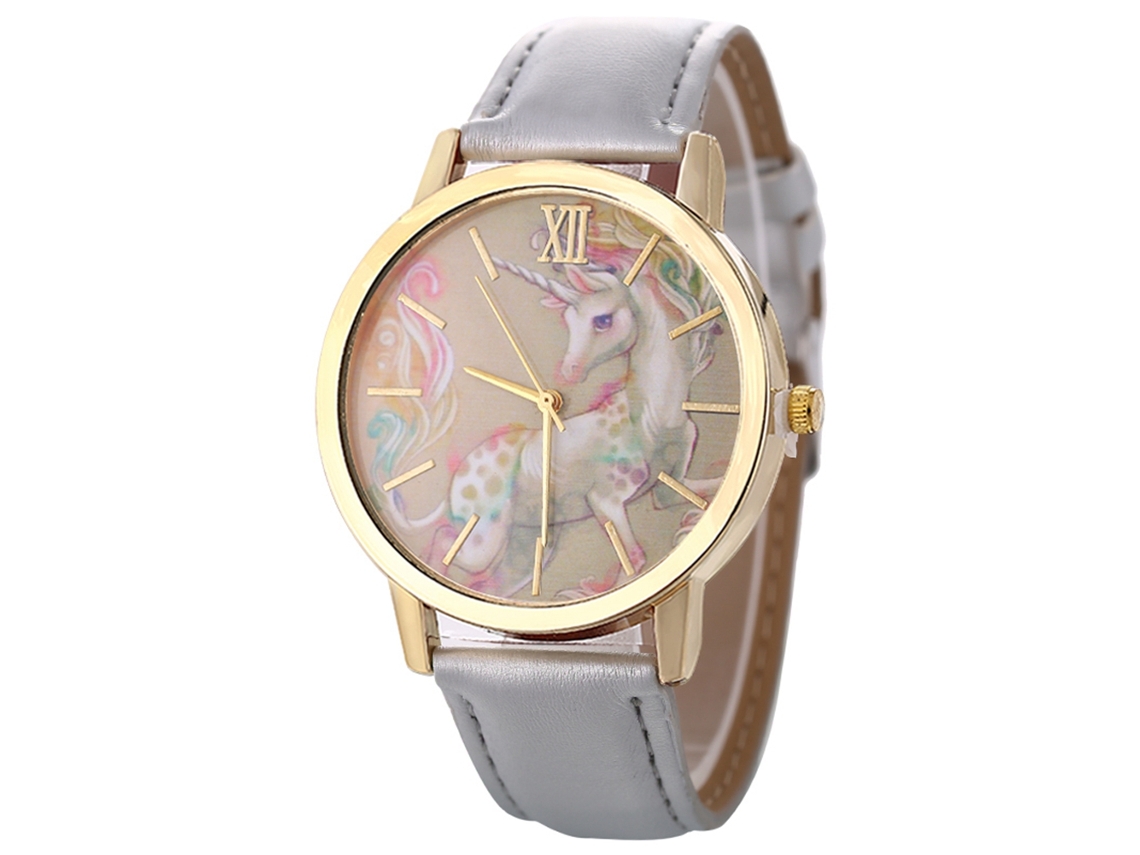 Reloj Casual De Moda Unisex De Cuarzo Con Correa De Cuero Gris Zhoulianfa