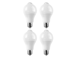 Pacote com 4 lâmpadas LED E27 com sensor de movimento, lâmpada LED Slowmoose de 15 W com sensor PIR