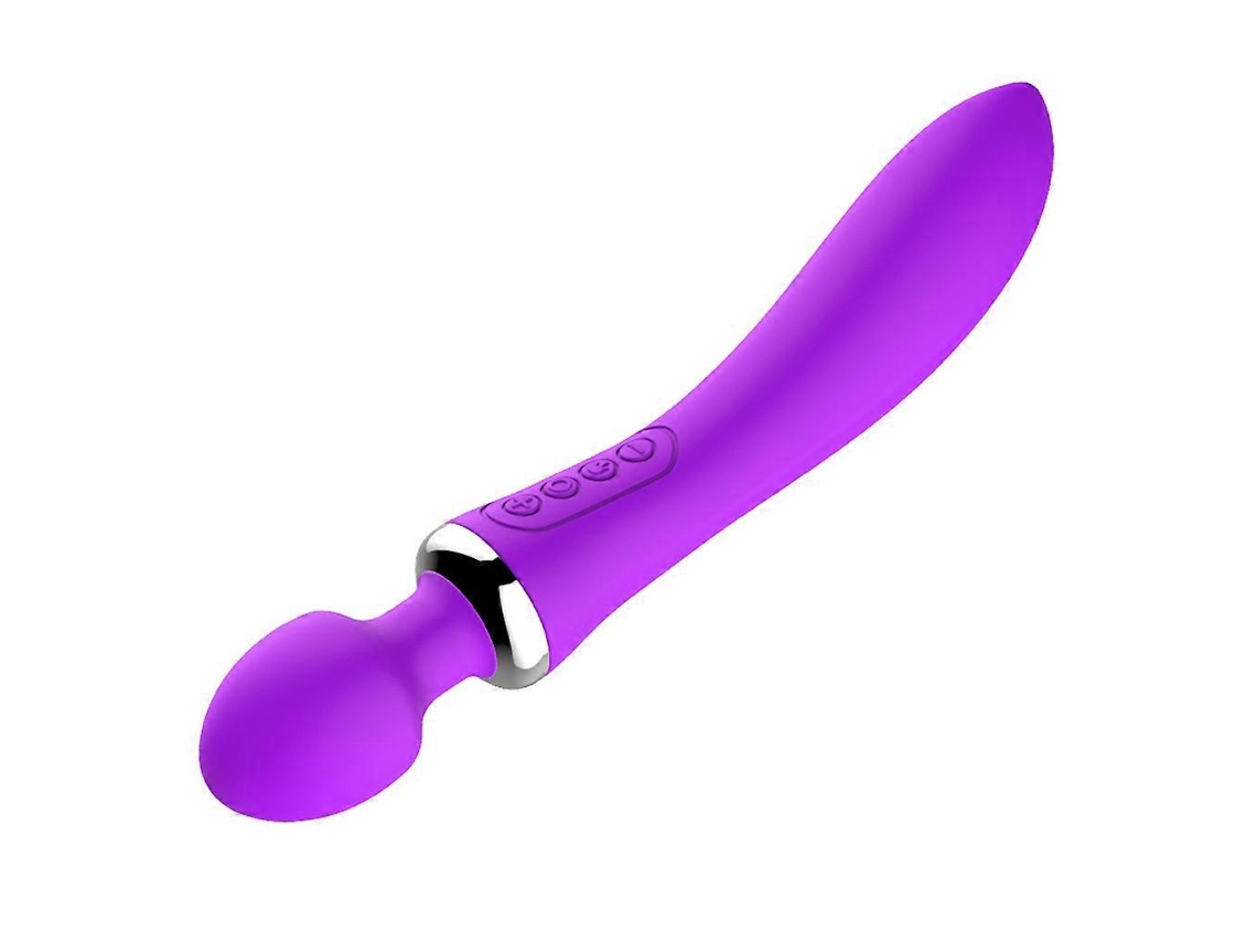 Vibrador Inteligente De Dupla Cabeça Com Aquecimento Para Mulheres, Estimulador Do Ponto G E Do Clitóris, Roxo