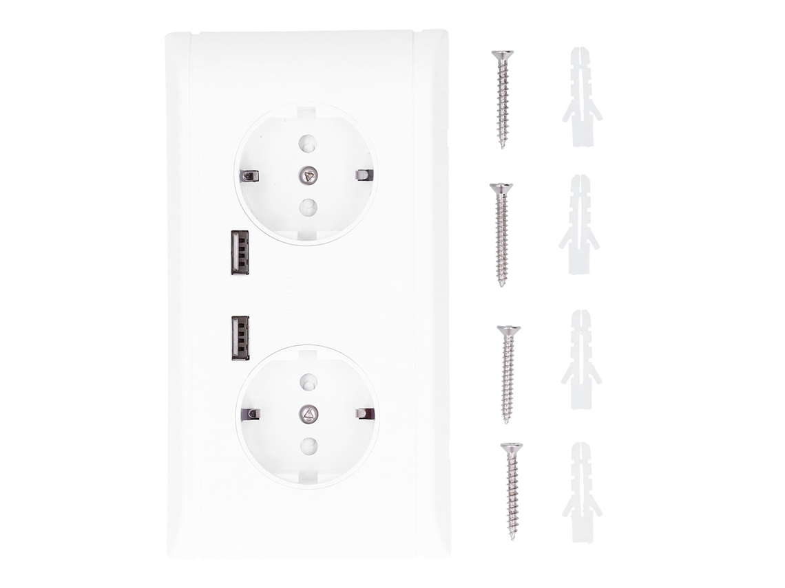 Adaptador USB padrão com plugue europeu 250V (multifuncional, com interruptor de energia)