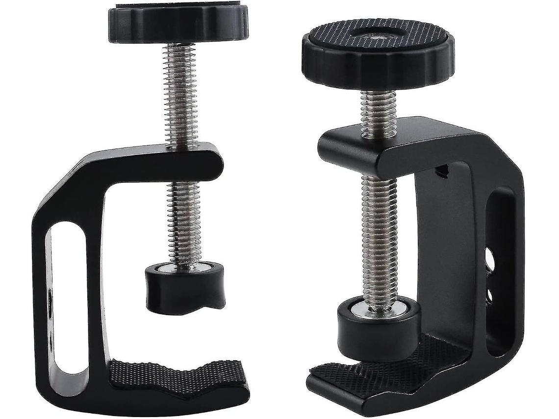 Kit Com 2 Grampos Universais Em Alumínio Para Mesa, Com Rosca 1/4 E 3/8