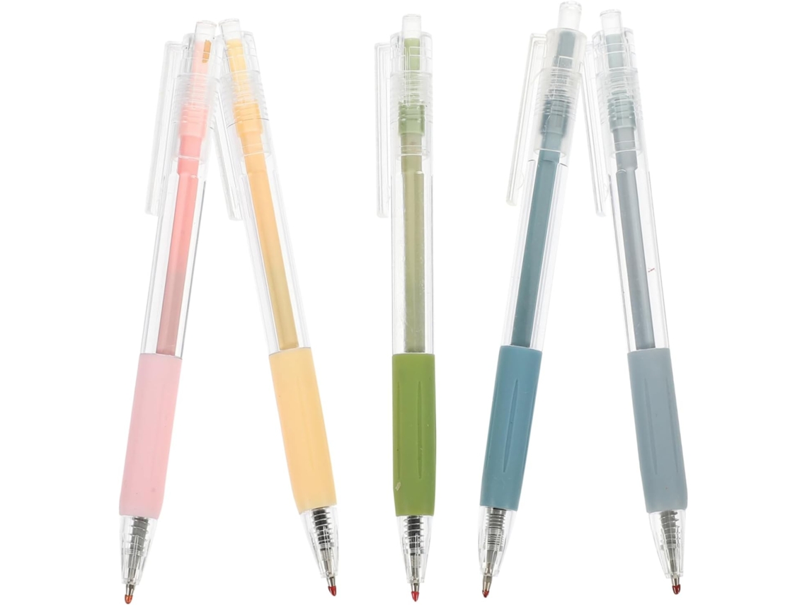 Pacote Com 5 Canetas De Gel Botão Pressão, Ideais Para Estudantes,