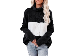 2026 jersey Casual de Mujer Ilwhe de Manga Larga Con Cuello Alto Y Diseño Holgado En Colores Bloque