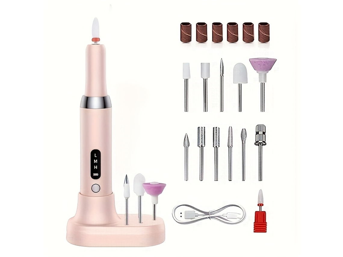 Lixa Automática Unhas, Lima Elétrica Adequada Unhas Fibra Coco, Conjunto Manicure Pedicure Modelo Polir Aparar STELASPLEN