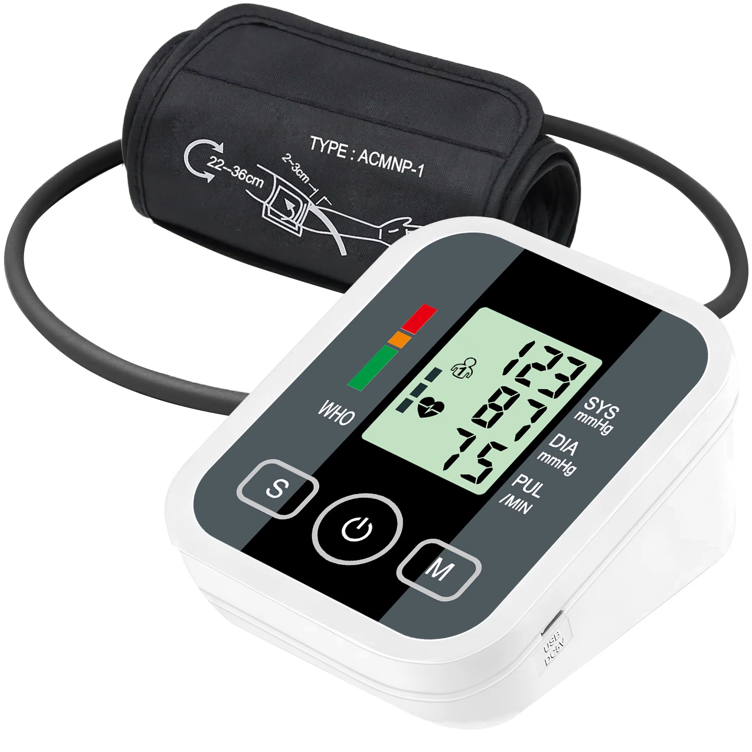 Monitor Eletrônico De Pressão Arterial Braço Com Visor Lcd E Função Arritmia