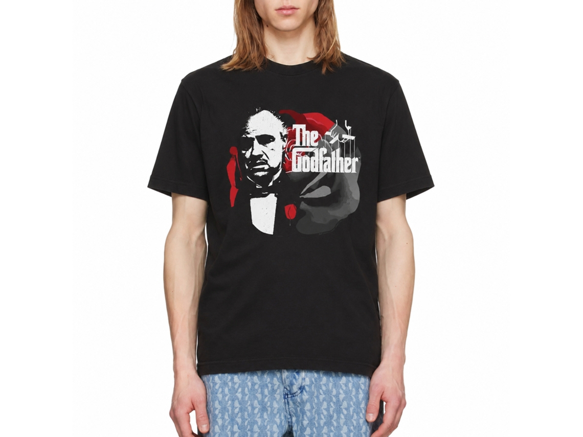 Rockinstone Godfather Rose And Logo Black Adult T-shirt Size:xl