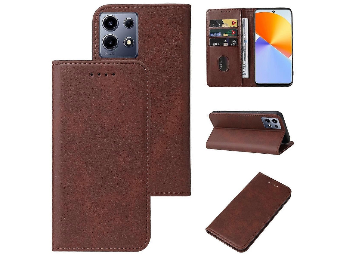Capa De Couro Com Fecho Magnético Para Celular