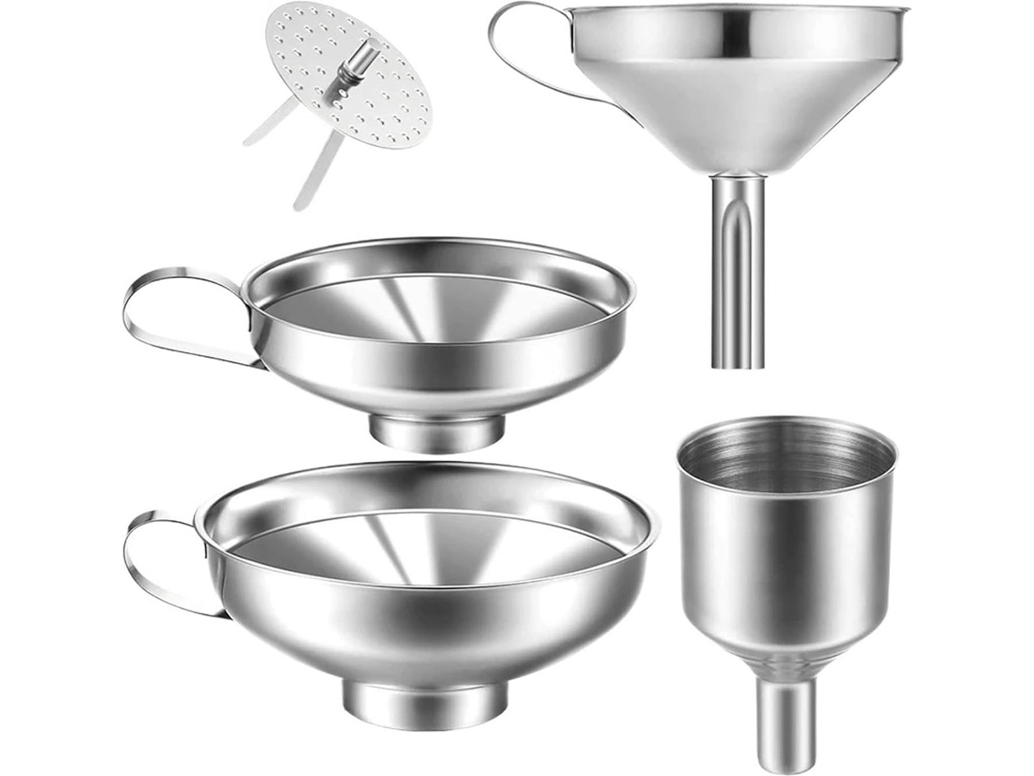 Funis, 4 De Cozinha Em Aço Inoxidável, Funil Para Geleia, Garrafas De Vidro, Potes De Temperos, Despejar Líquidos, Próprio Para Lava-louças
