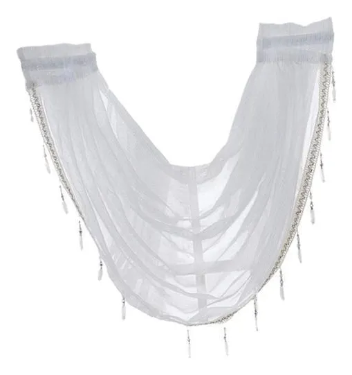 3 Cortinas De Janela Com Borlas Prateadasslowmoose
