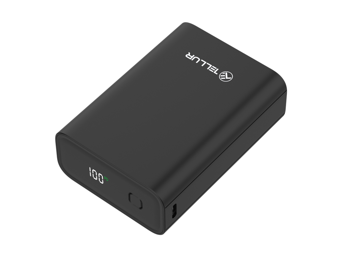 TELLUR Pd702 Compact Pro 20000Mah Power Bank Qc3.0 22,5W Pd20W Display Lcd Preto