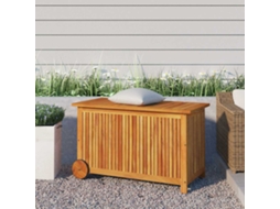 Vidaxl Caixa Arrumação Jardim C/rodas 90x50x58cm Madeira Acácia Maciça