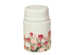 Garrafa Térmica LAXISCREED 450ml Inox Padrão Flor Bege