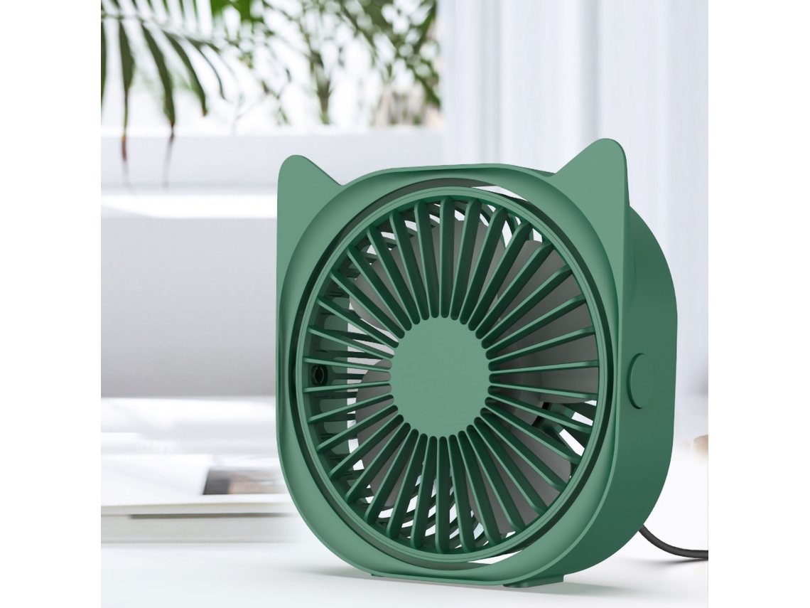 Ventilador Mini Usb Recarregável Silencioso Verde