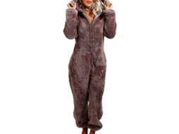 2026 mono de Invierno para Mujer com Capuz de Pelúcia de Poliéster Suave