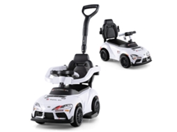 Carrinho De Brinquedo Infantil 3 Em 1 Com Armazenamento E Alça De Empurrar, Branco