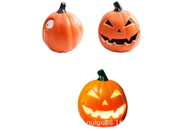 Laxiscreed Abóbora De Halloween Com Led Luminoso E Detalhes Divertidos, 10 Polegadas