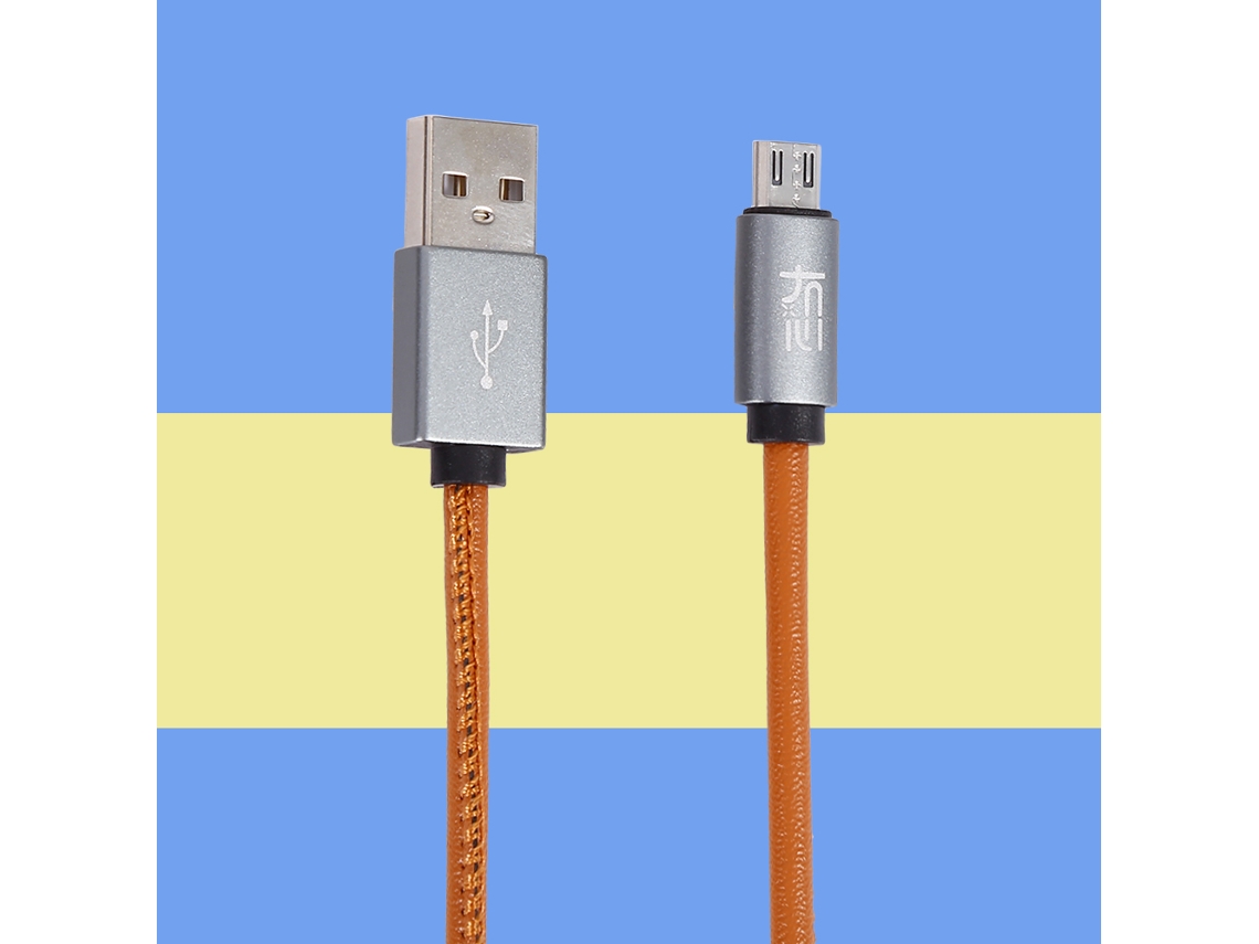 Cabo de Dados EOOCOO (material de Couro Puro, Interface Micro)