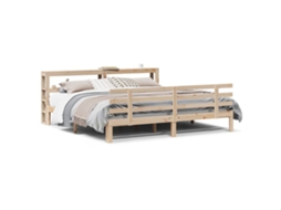 Estrutura de Cama com Cabeceira Pinho Maciço MAISON EXCLUSIVE 180x200 cm