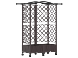 Conjunto 1 Canteiro De Jardim Elevado Vidaxl Castanho Polipropileno (124 X 40 X 129 Cm)