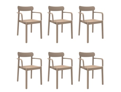 GARBAR Elba Poltrona Interior e Exterior Set 6 Areia