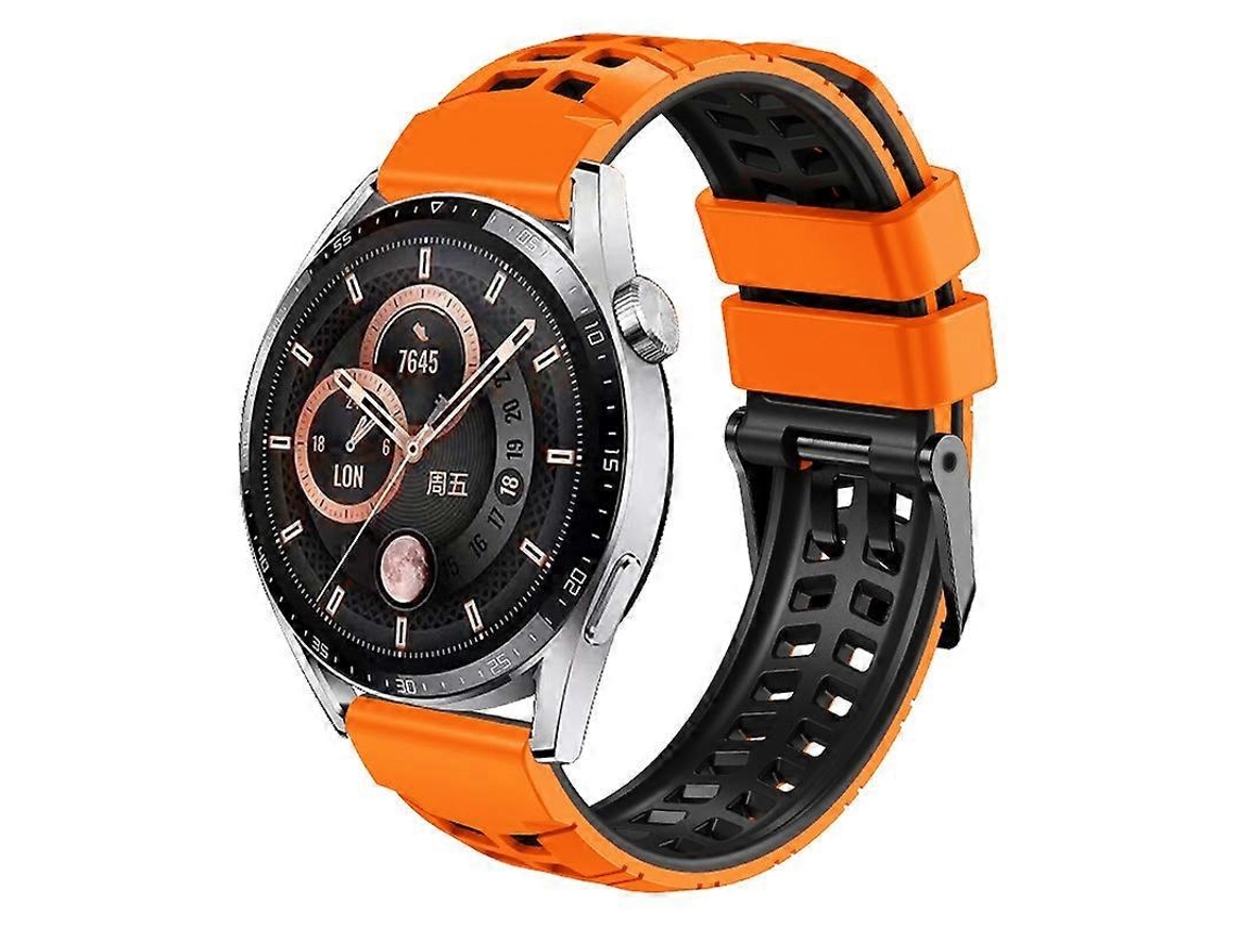 Pulseira De Silicone Bicolor De 22 Mm Com Furos Em Fileira Dupla Para Huawei Watch4 / 4 Pro / Watch3 / 3 Pro