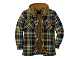 Camisa Flanela Com Forro Acolchoado De Inverno, Alça Relaxada, Material Pesado E Warmth-enhancing Verde