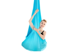 Cama De Aço Para Yoga Aéreo Durável Elástica 2.8x1m/9.2x3.3ft Fibra De Poliamida Azul Céu Para Treino Fitness