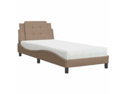Bed, Beds Vidaxl Marrom Couro Artificial (90 X 200 Cm)