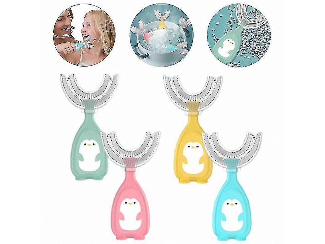 Escova de Dentes Infantil em Formato U com Limpeza Suave 360 ​​graus para Crianças 2 a 12 Anos. GOKOCO