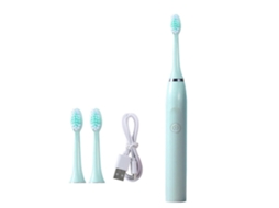 Escova De Dentes Elétrica Recarregável Para Adultos, À Prova D'água, Ideal Para Viagens, Com 3 Cabeças De Escova, Branca.
