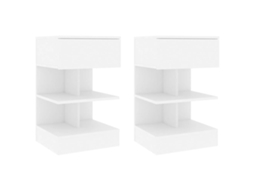 Bedside Cabinet, Bedside Cabinets Vidaxl Branco Madeira Processada (n/a)