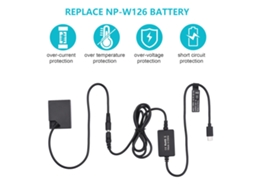 Pd Usb Type c Cable To Np w126 Dummy Battery Dc Coupler Replacement For Fujifilm X a2 A3 X e2s X pro2 T20 T10 X t30 X t1 T2 X t3 E3 LAXISCREED