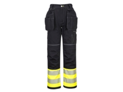 Calça De Alta Visibilidade Pw3 - Classe 1 Com Bolsos No Coldre Laranja Preto / 44