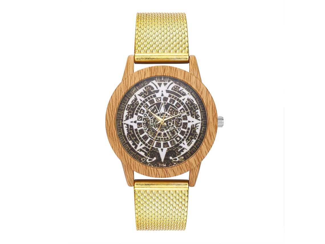 Relógio de quartzo unissex casual Zhoulianfa com pulseira de silicone (dourado)