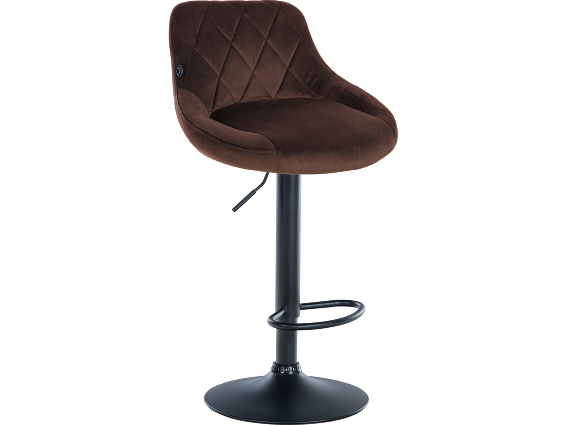 Banco de bar em veludo Lazio marrom/preto CLP