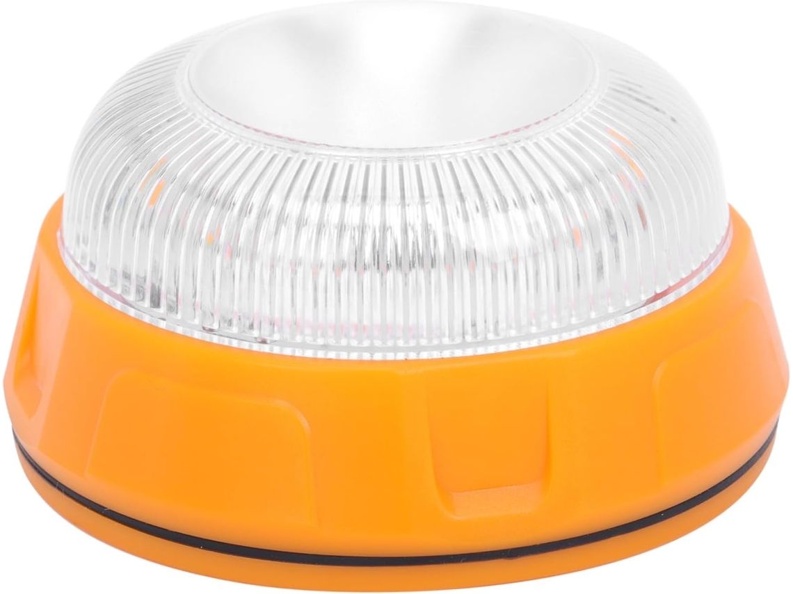 Luz De Advertência Led Amarela, Lâmpada De Emergência Portátil Em Abs Para Veículos E Canteiros Obras, Ideal Para Uso Em