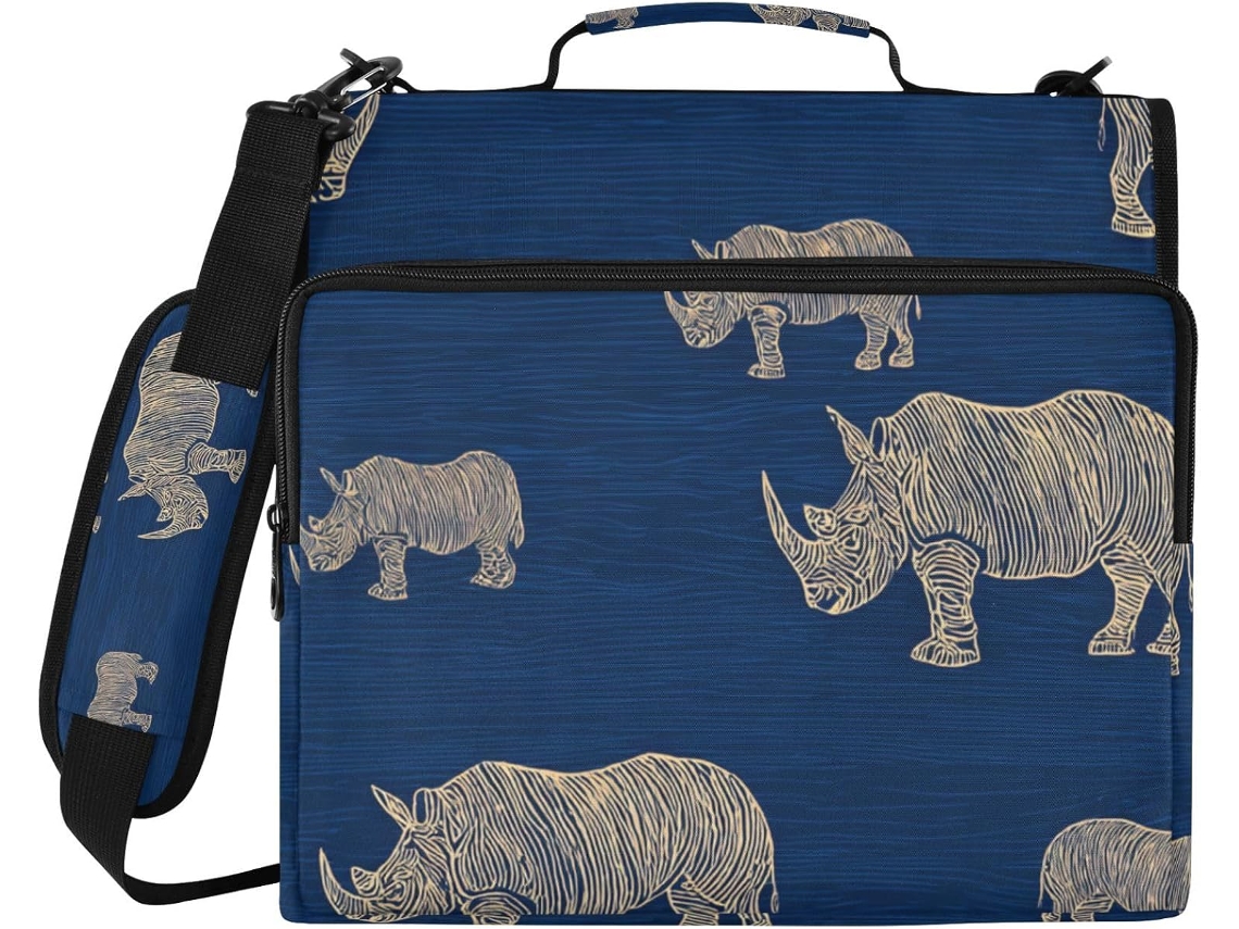 Organizador de Madeira Trendy Rhino Blu Ray 3, 8cm 1, 5 Polegadas, 3 Argolas Com Ombro Removível Alça E, Diversos