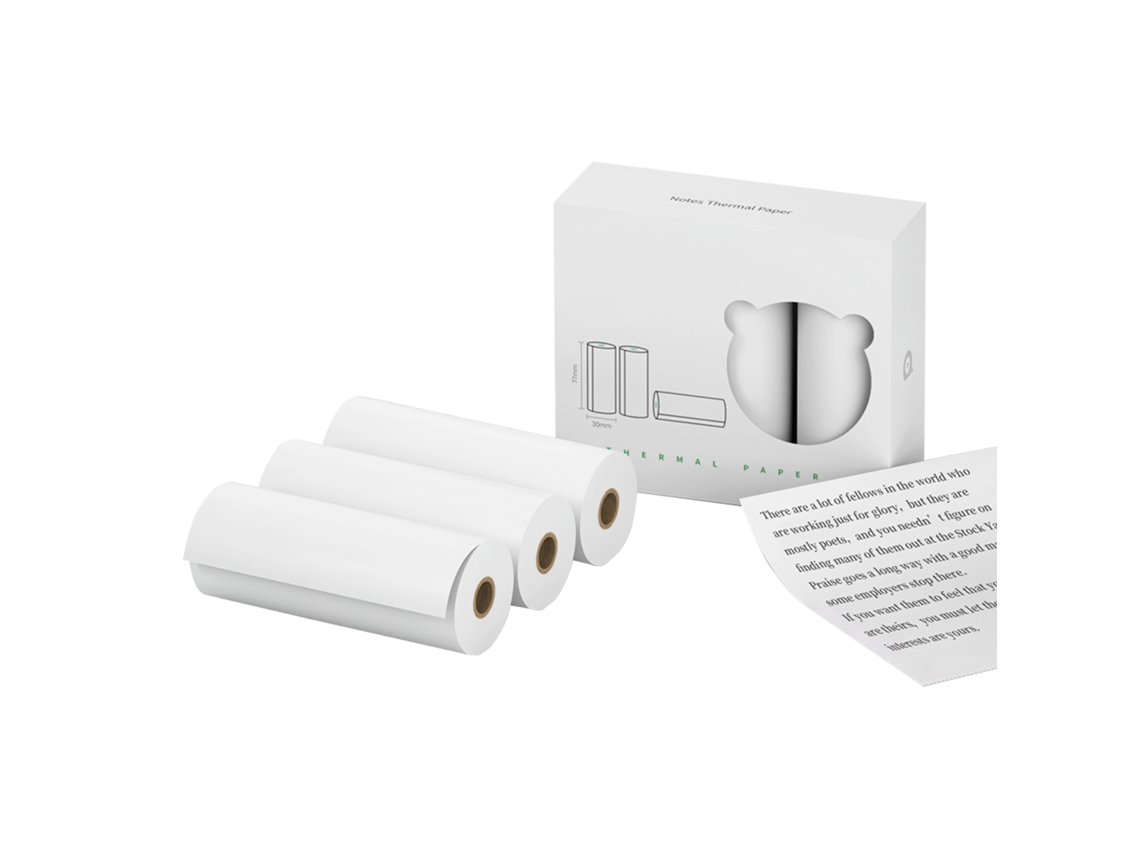 Papel Térmico Sin Adhesivo Para Impresora Móvil Mini 3 Rollos